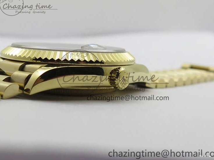 MiroTime 0220 Day-Date 40mm 228239 BP New Dial Version 904 YG Silver Roman Markers Dial on SS President Bracelet A Popular 2806